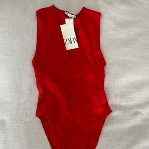 Zara red bodysuit